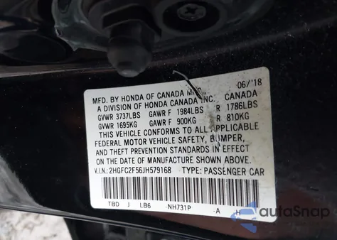 2018 Honda Civic Lx from USA, damaged, VIN 2HGFC2F56JH579168